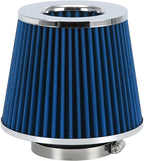 PTNHZ Universal Blue 3" 76mm High Flow Cold Air Intake Cone Air Filter Power by PTNHZ+RACING