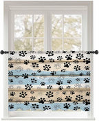 Sheer Curtains 45 Inch Length, Vintage Farmhouse Rustic Wooden Grain Privacy by Unknown