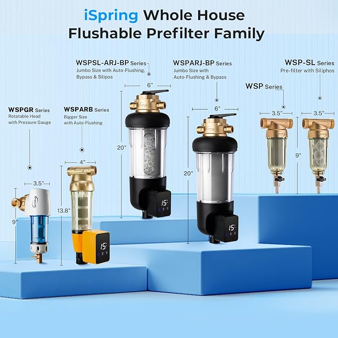 iSpring WSP-50SL Reusable Whole House Spin Down Sediment Water Filter Softener - Image 8