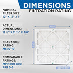 Glasfloss 12x12x1 MERV 10 Pleated Air Filters Box of 6. Actual Size: 11-1/2 x - Image 2