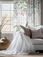 Sheer Curtains 72 Inches Long, Coastal Eucalyptus Leaf Semi Sheer Curtains - Image 4