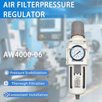 XingNEeng 3/4" NPT Compressed Air Filter Regulator Combo Piggyback, Water/Oil - Image 8