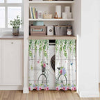 Spring Tier Curtains, Bicycles Botanical Rose Leaves Butterfly Wood Grain Light - Image 7