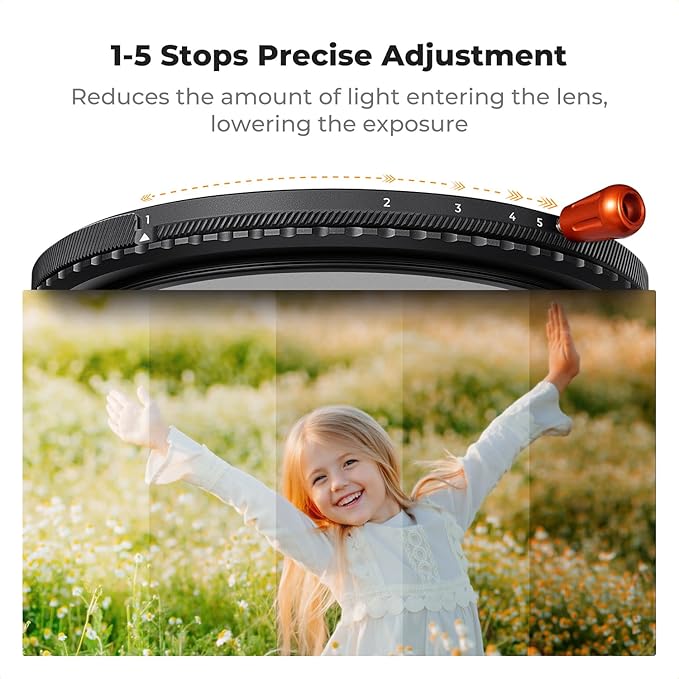 K&F CONCEPT 82mm Black Diffusion Mist Effect 1/4 & Variable ND2-32 & Circular - Image 5