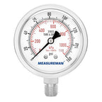 MEASUREMAN Fully Stainless Steel Hydraulic Glycerin Filled Pressure Gauge by MEASUREMAN