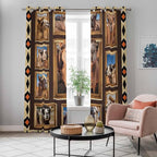 2 Panel Kitchen Cafe Curtains, Wildlife Camels Sunlight Filtering Nature Air - Image 5