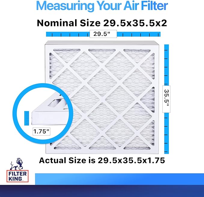 Filter King 29.5x35.5x2 Air Filter | 4-PACK | MERV 8 HVAC Pleated A/C Furnace - Image 2