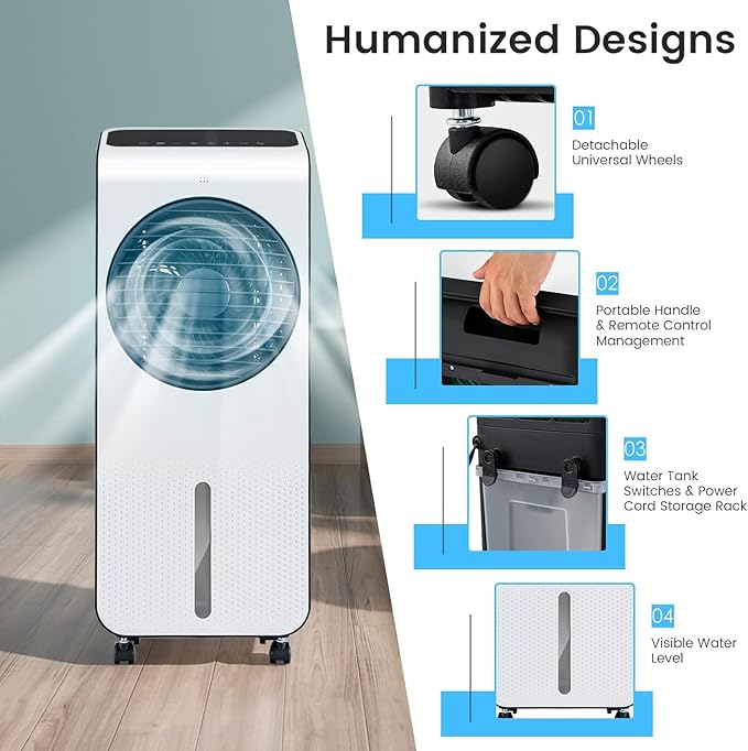ARLIME Evaporative Air Cooler, 3-in-1 Portable Air Conditioner, AC Fan w/ 3 - Image 9