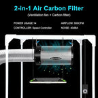 MELONFARM Air Filtration Kit 4", Built-in 14cm Fan Low Nois Carbon Filter - Image 2