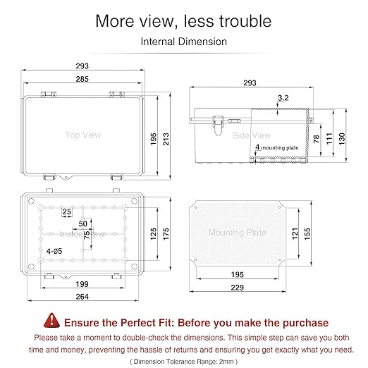 QILIPSU Waterproof Junction Box IP67 Outdoor Plastic Electrical Project - Image 6