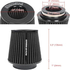 KYOSTAR Universal 3/3.5/4" High-Flow Air Filter, Reusable Cone Cold Air Intake - Image 2