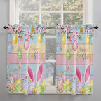 Colorful Easter Kitchen Curtains 54 Inches length, Spring Watercolor Bunny Egg - Image 2