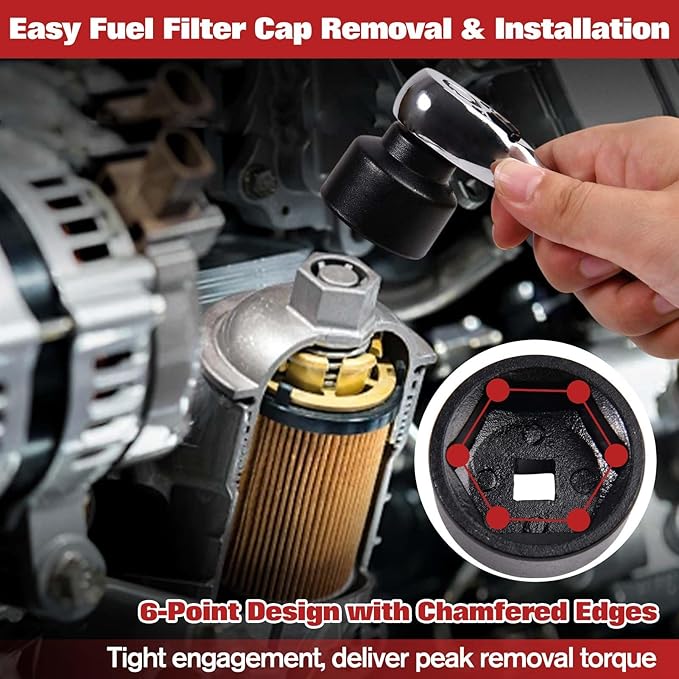 7-Piece Oil Filter Socket Set, 3/8" Drive Low Profile Oil Filter Cap Wrench - Image 3