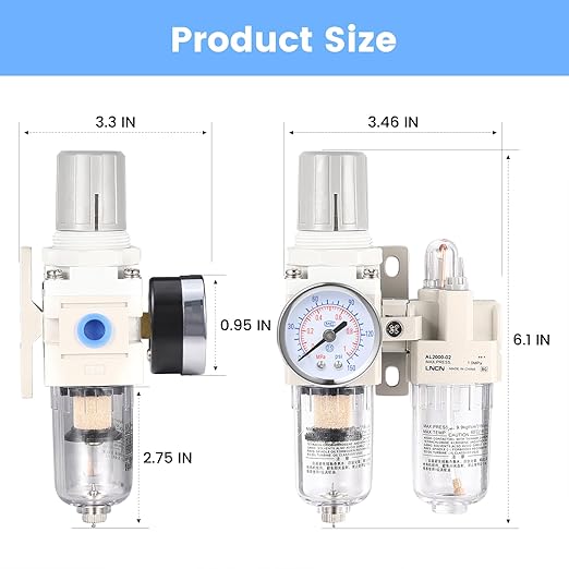 1/4 Inch Compressor Air Filter Pressure Regulator Water-Oil Trap Separator - Image 3