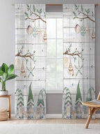 Sheer Curtains 96 Inches Long, Sage Green Gnomes Semi Sheer Curtains Light - Image 5
