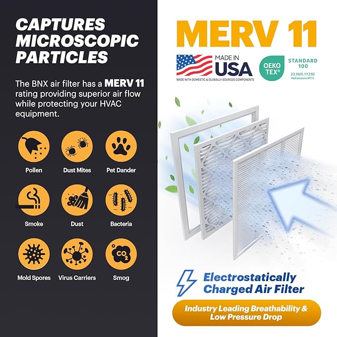 BNX 20x25x1 MERV 11 Air Filter 2 Pack - Image 3