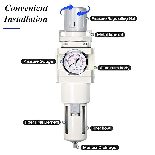 TAILONZ PNEUMATIC 3/4 Inch NPT Manual Drainage Air Filter Pressure Regulator - Image 5