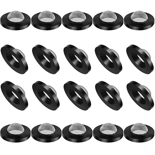 20 Pcs Hose Washer with Screen Filter Washers Stainless Steel & Black Rubber by Honoson