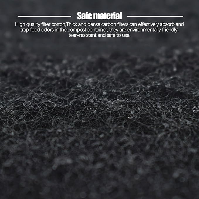 Eagles Square Compost Bin Filters, 4.7" x 4.7" x 0.4" Charcoal Filters - Image 3