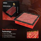 A-Premium High-performance, Pre-oiled Engine Air Filter Compatible - Image 4