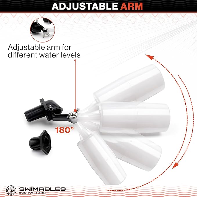 Swimables 3/8" and 1/2" Pool Auto Fill Float Valve Replacement | Includes - Image 4