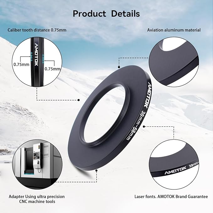 30mm Lens to 58mm Camera Lens Adapter, 30mm to 58mm Filter Step up Ring Adapter - Image 3