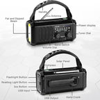 Emergency NOAA Weather Radio, 10000mAh/37000mWh, Solar Hand Crank Radio - Image 4
