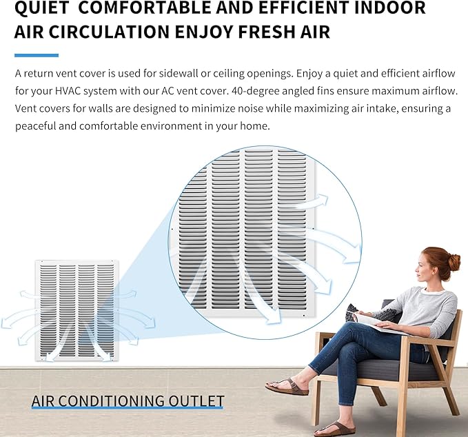 16x20 Return Air Grille, Air Return Vent Cover, Flat Vent Cover, Rejillas De - Image 7