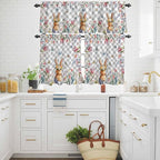 Kitchen Curtains Tiers and Valance Set of 3, Easter Light Filtering Window - Image 3