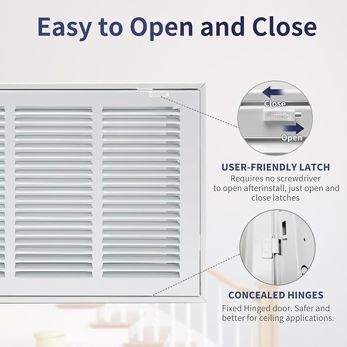 20"W x 10"H Steel Return Air Filter Grille - Image 4