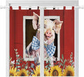 Pig Sunflowers Bathroom Curtains 63 Inch Length, Window Curtains Tab Top by Unknown