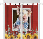 Pig Sunflowers Living Room Curtains 84 Inch Length, Window Curtains Tab Top by Unknown