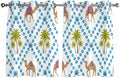 2 Panel Kitchen Cafe Curtains, Camels Palm Trees Sunlight Filtering Nature Air by Hokiten