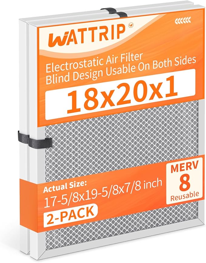 2-Pack 18x20x1 MERV 8 Reusable & Washable Electrostatic Air Filters by BreatheSmartLiveClean
