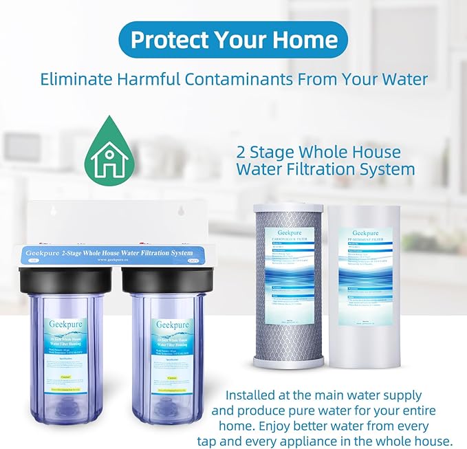 Geekpure 2 Stage Whole House Water Filter System - Image 4