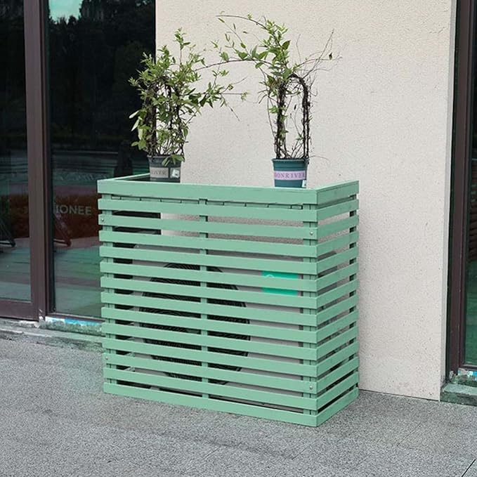 Wood Air Conditioner Fence Screen by Unknown