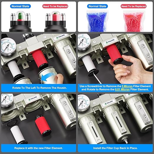 TAILONZ PNEUMATIC 3/4 Inch NPT 0-240 PSI Industrial Grade 4 Stage Air Drying - Image 5
