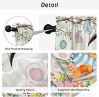 Easter Window Curtains 63 Inch Long 2 Panel Set, Rod Pocket Bedroom Curtains & - Image 9