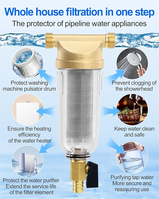 Spin Down Sediment Filters, 40-50 Micron Reusable Water Prefilter System - Image 4