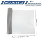 uxcell 50 Mesh 118" x 12" Woven Wire Mesh, 304 Stainless Steel Air Vent Filter - Image 2