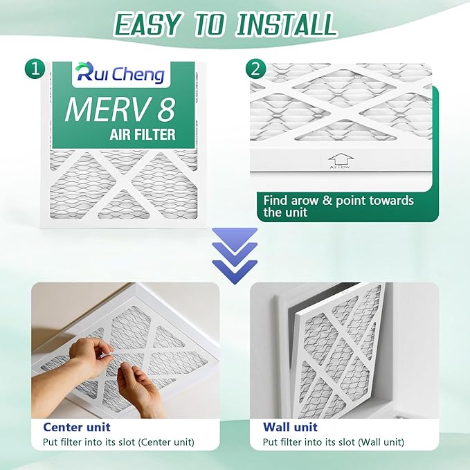 6 Pack Updated 6x6x1Air Filter, pertain Merv 8 HVAC Pleated A/C Furnace Filters - Image 4