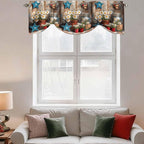 Country Flower Tie Up Valance for Window, Western Texas Star Butterfly Barn - Image 6