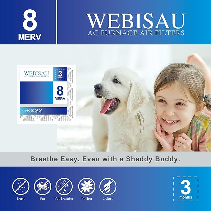 12x12x1 Air Filter MERV 8 MPR 600 6Pack Furnace Filters Pleated HVAC AC Furnace - Image 2