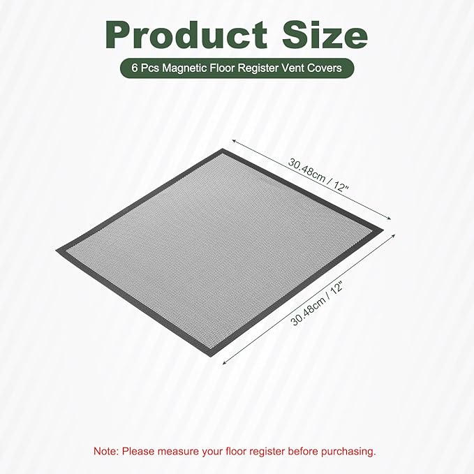 YOKIVE 6 Pcs Magnetic Floor Vent Covers, Floor Register Cover PVC Mesh Air Vent - Image 2