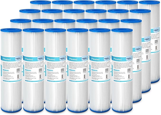 Membrane Solutions 20 Micron Pleated Polyester Sediment Water Filter 10"x2.5" by MembraneSolutions
