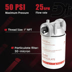 High Flow Fuel Filter, 1” NPT 30 Micronn Spin-on Cartridge Style Compatible - Image 4