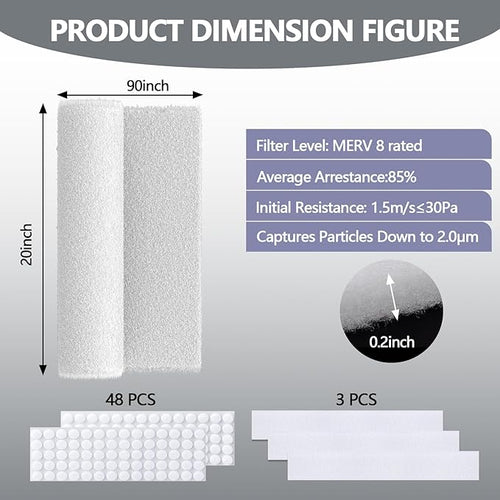 20" x 90" Air Vent Filters, - Image 2