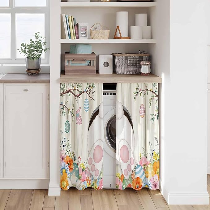 Easter Kitchen Curtains 45 Inch Long 2 Panel Set, Rod Pocket Window Treatment - Image 7