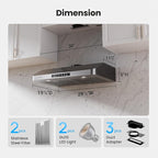 Under Cabinet Range Hood 30 Inch, 980CFM Fast Venting Ducted, Kitchen Hood - Image 9
