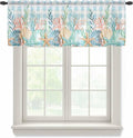Summer Beach Sheer Valance Curtains, Ocean Colorful Coral Shell Seaweed by Houseown